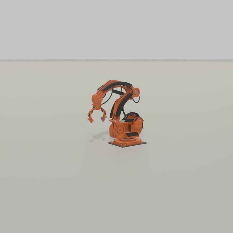 Robot arm Type-1 orange Low-poly 3D model_39