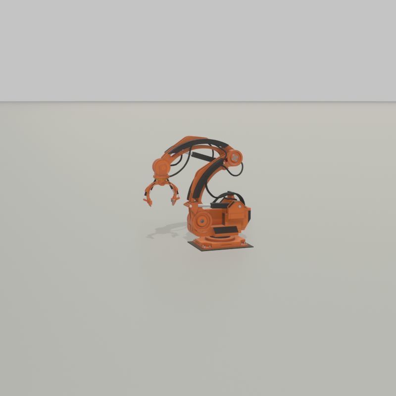 Robot arm Type-1 orange Low-poly 3D model_21
