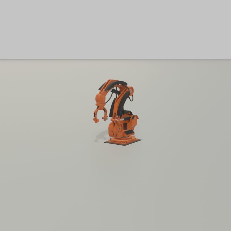Robot arm Type-1 orange Low-poly 3D model_38