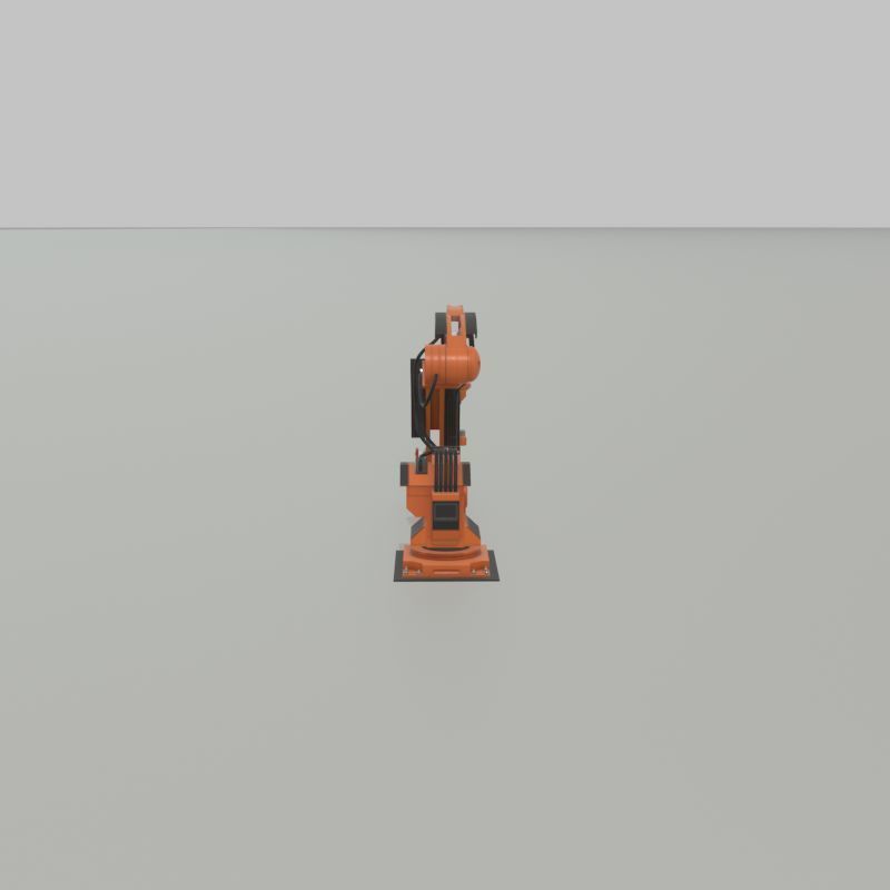 Robot arm Type-1 orange Low-poly 3D model_27