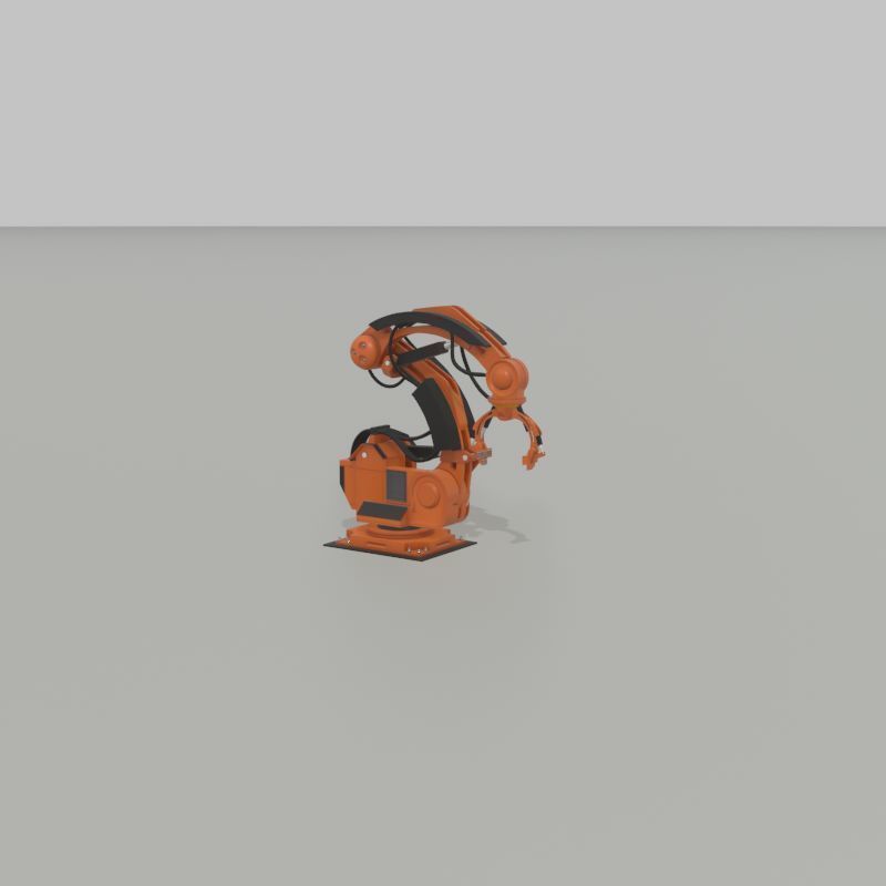 Robot arm Type-1 orange Low-poly 3D model_33