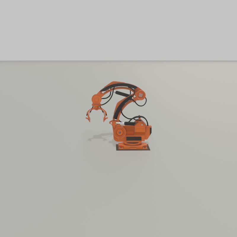 Robot arm Type-1 orange Low-poly 3D model_22