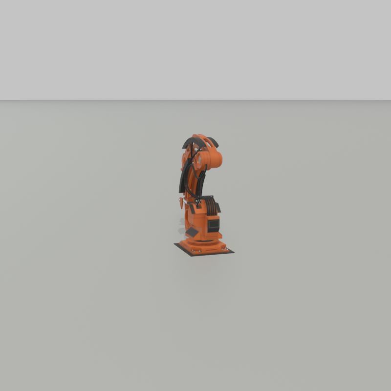 Robot arm Type-1 orange Low-poly 3D model_26