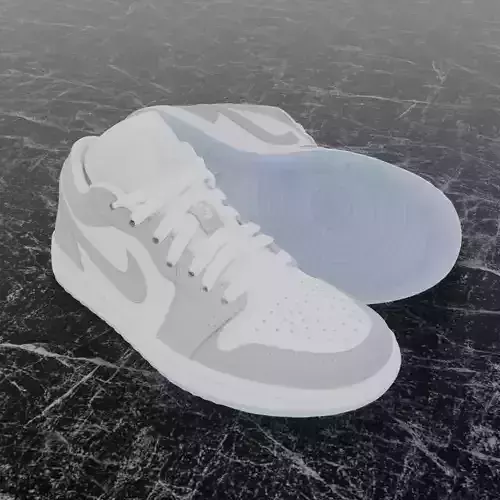 NIKE AIR JORDAN 1 LOW GREY 3D SHOES