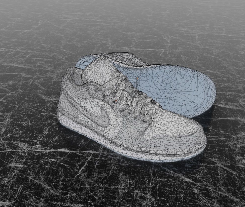 NIKE AIR JORDAN 1 LOW GREY 3D SHOES Low-poly 3D model_13