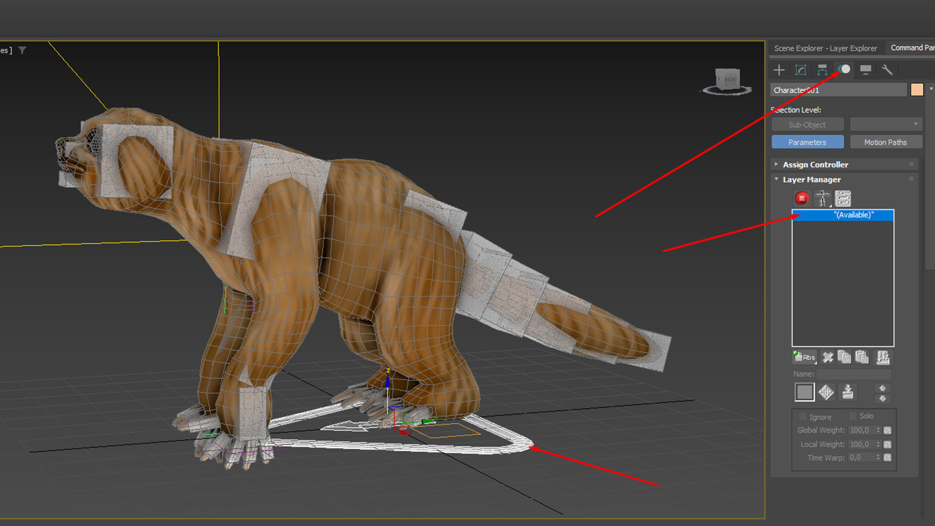 sloth rig  high-poly textured 3D model_5