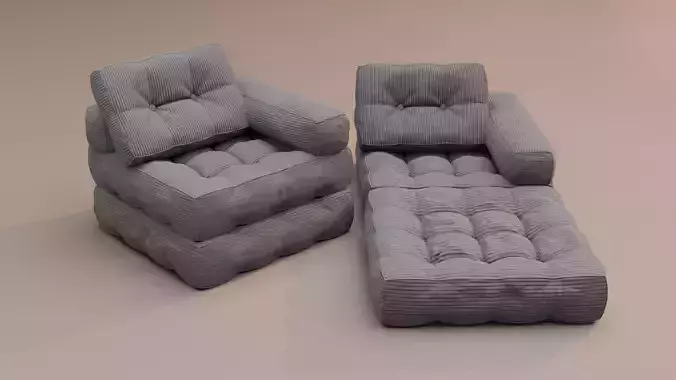Grey Foldable Sofa Bed