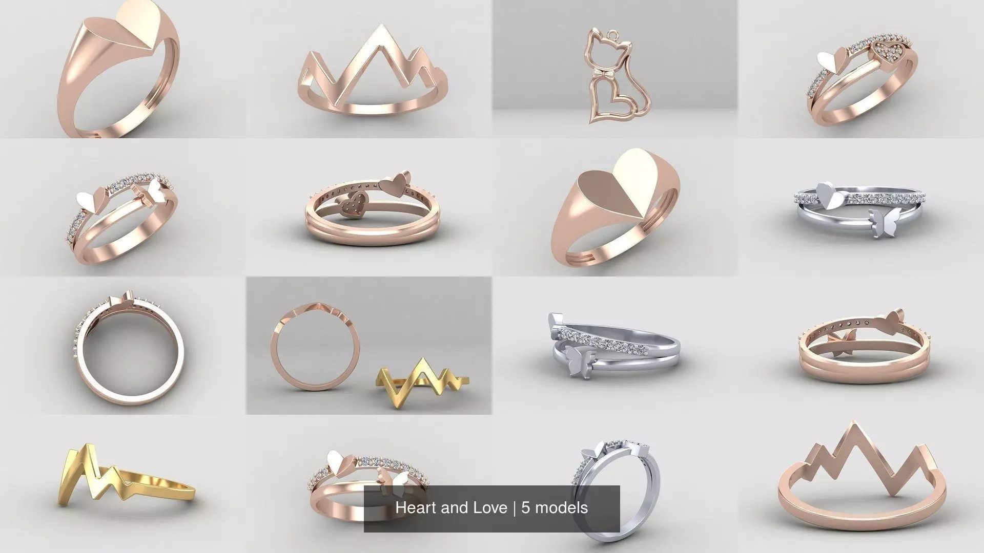 Heart and Love 3D Model Collection_0