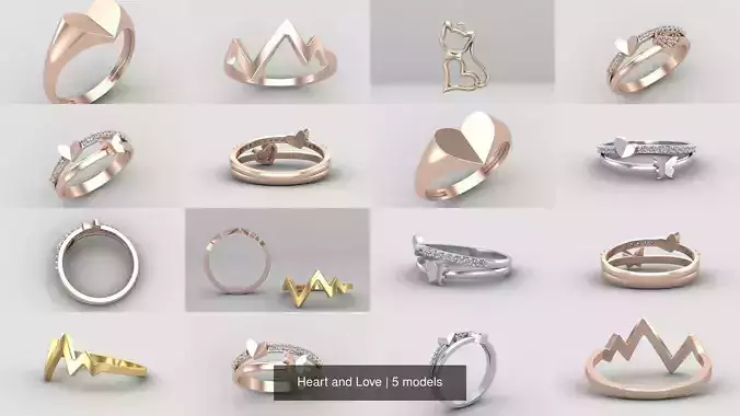 Heart and Love 3D Model Collection