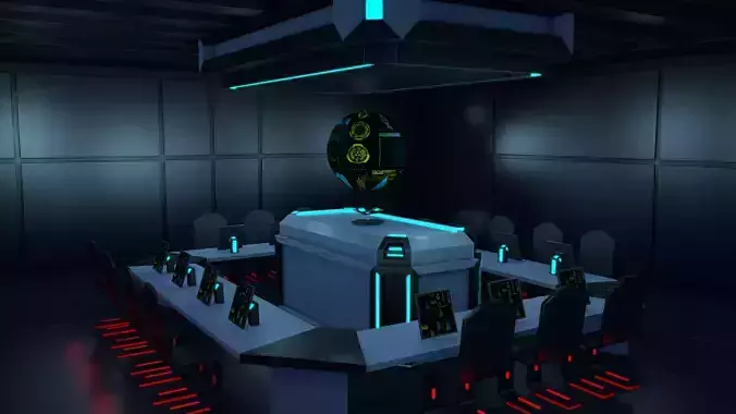 Sci Fi Black Room 3D model