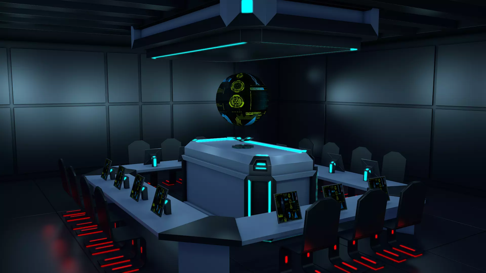 Sci Fi Black Room 3D model