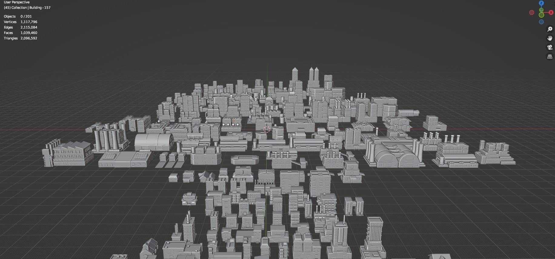 Low Poly City Buildings Pack Of 200 - Game Ready - Untextured  Low-poly 3D model_87