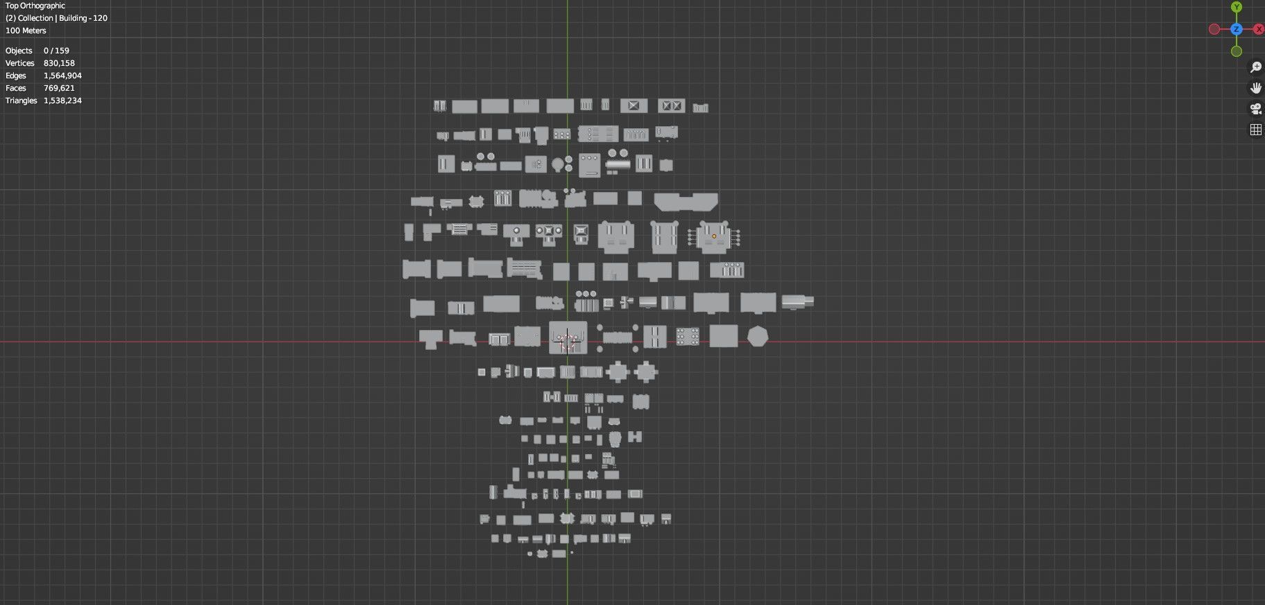 Low Poly City Buildings Pack Of 200 - Game Ready - Untextured  Low-poly 3D model_80