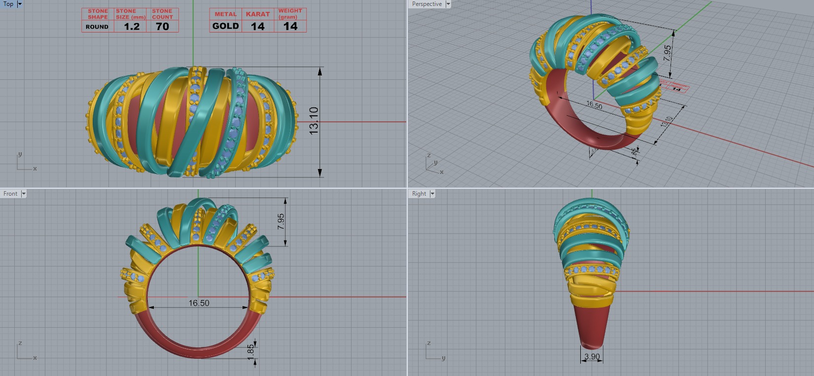 de GRISOGONO Allegra ring  3D print model_6