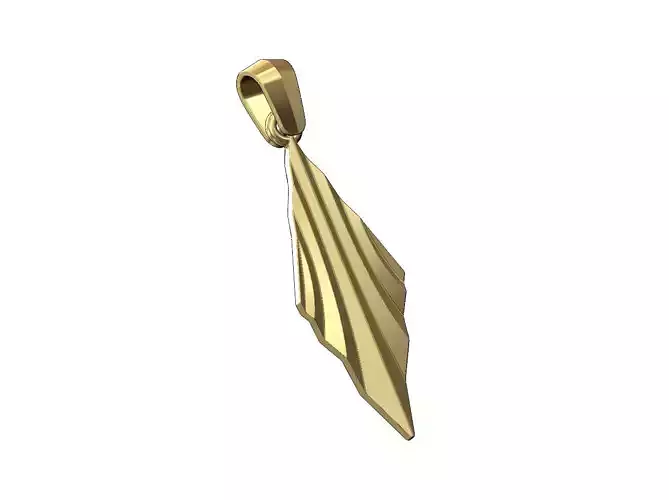 Ribbed art deco vintage pendant charm