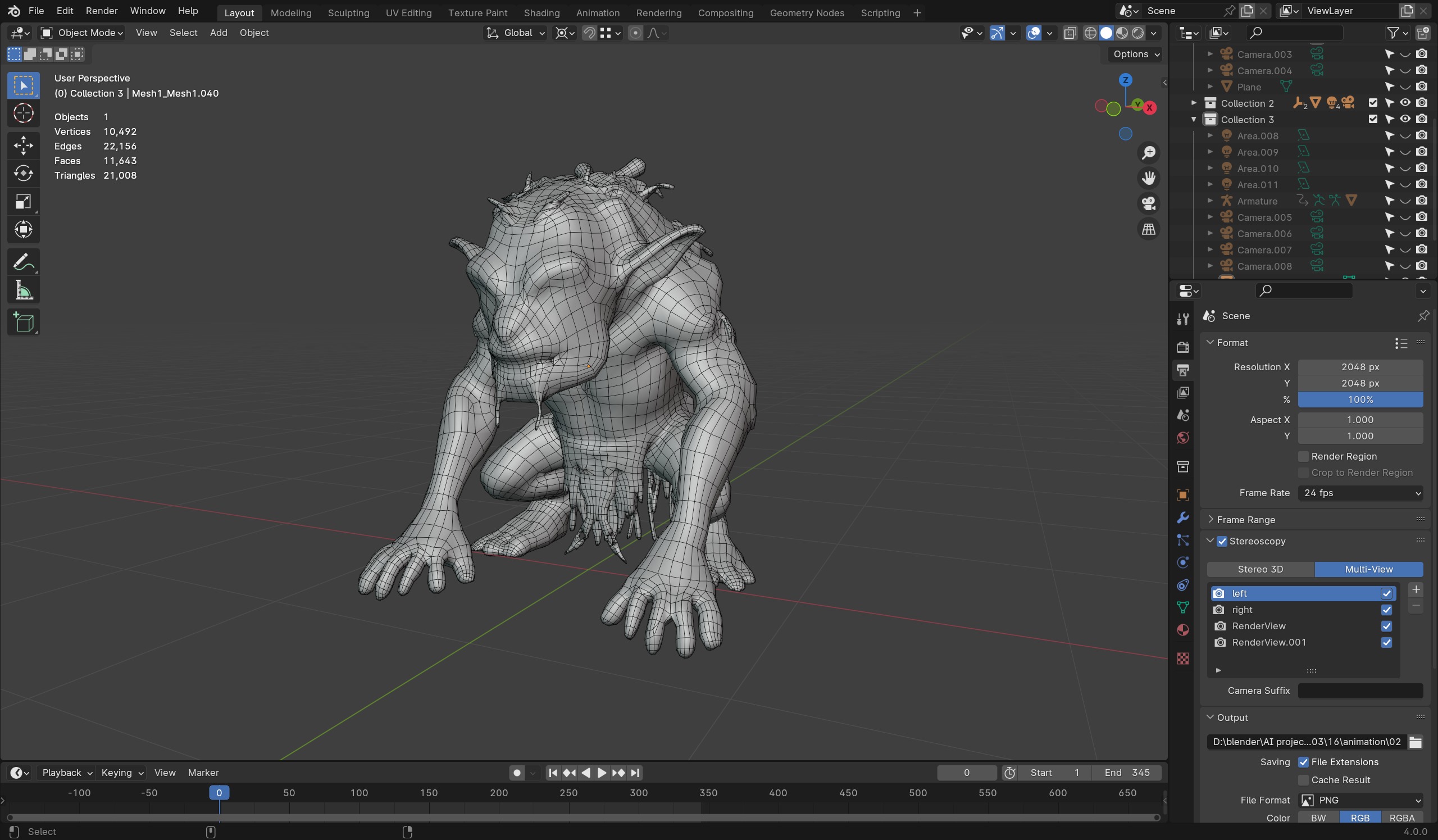 Swamp Troll - Game-Ready Fantasy 3D Creature Low-poly 3D model_7