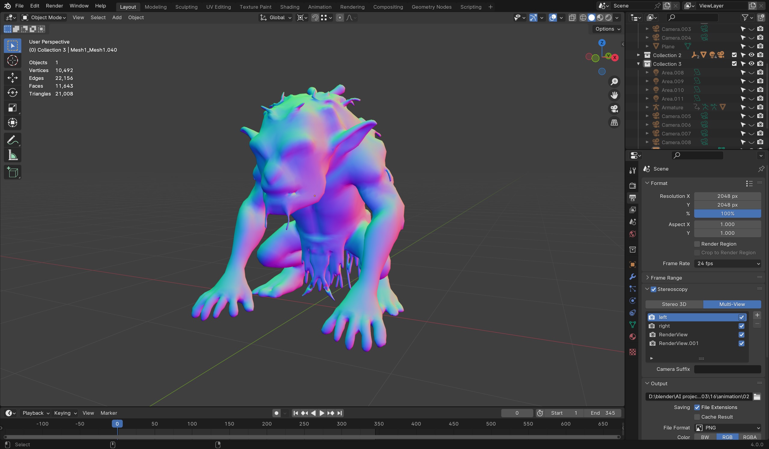 Swamp Troll - Game-Ready Fantasy 3D Creature Low-poly 3D model_9