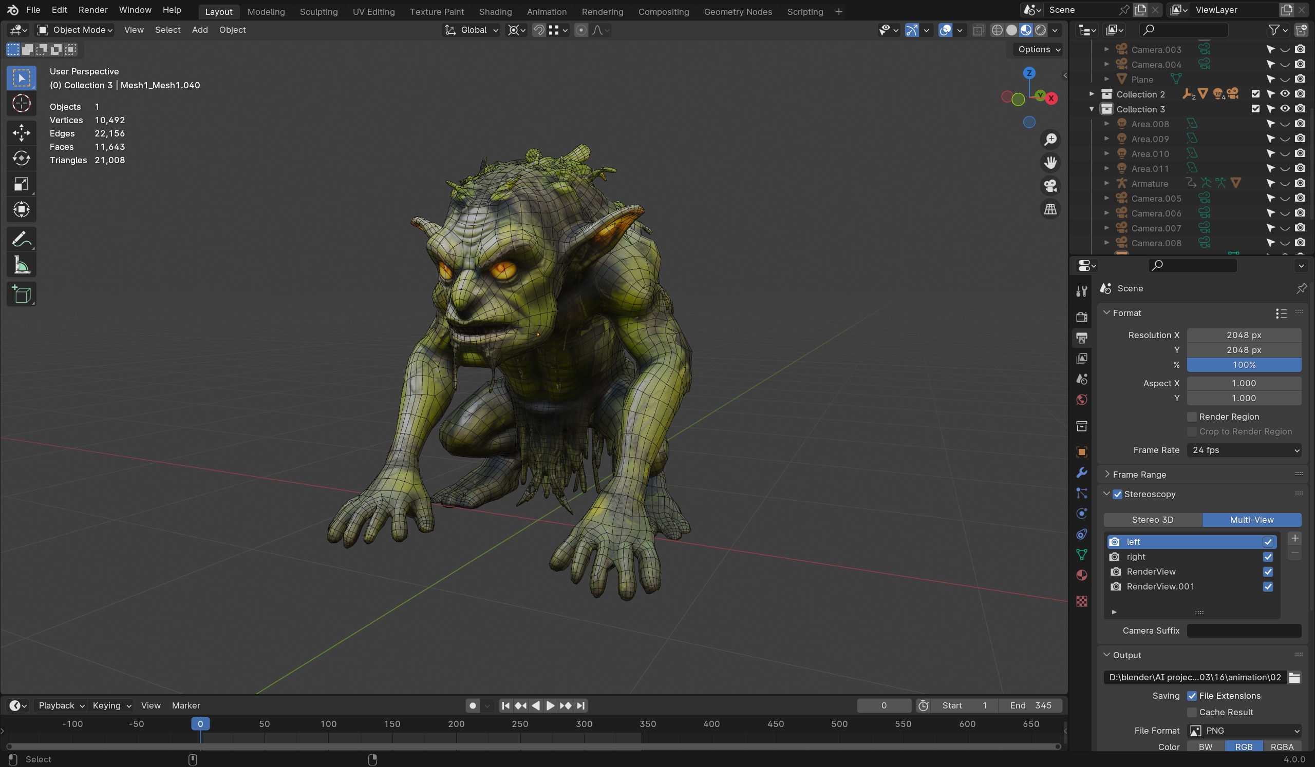 Swamp Troll - Game-Ready Fantasy 3D Creature Low-poly 3D model_5