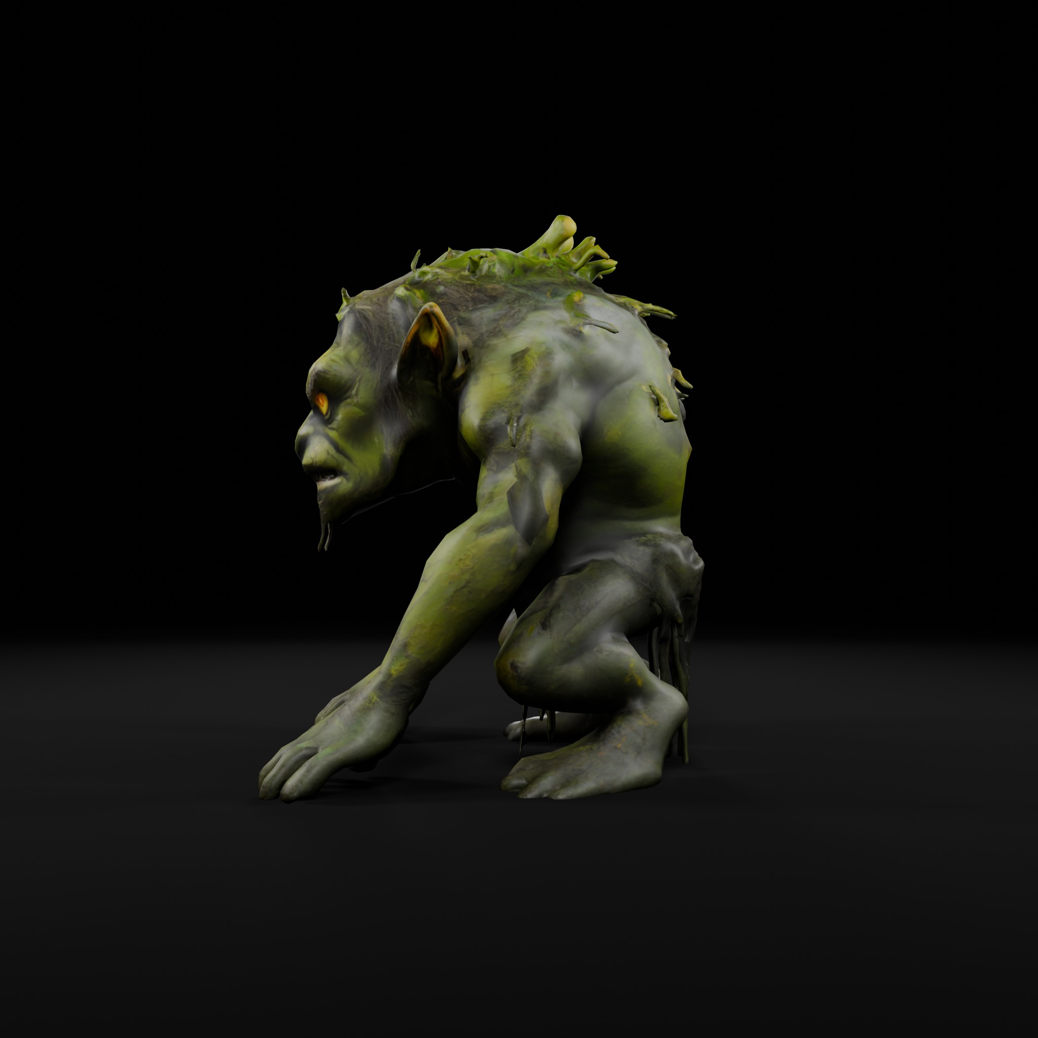 Swamp Troll - Game-Ready Fantasy 3D Creature Low-poly 3D model_2