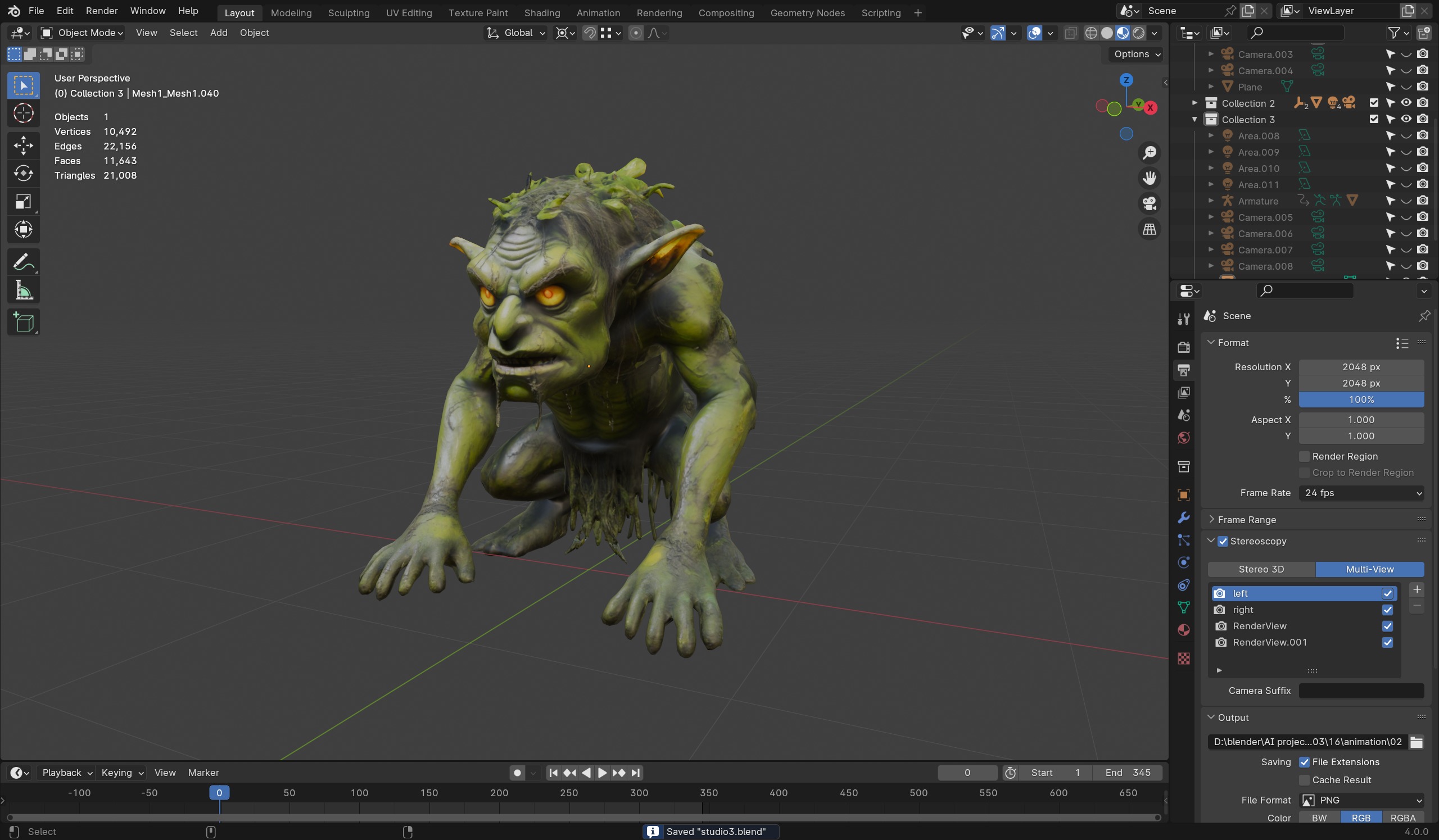 Swamp Troll - Game-Ready Fantasy 3D Creature Low-poly 3D model_4