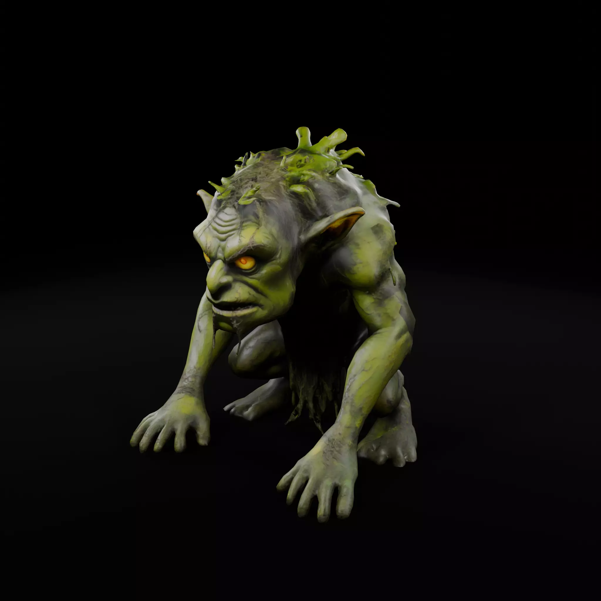Swamp Troll - Game-Ready Fantasy 3D Creature Low-poly 3D model_0