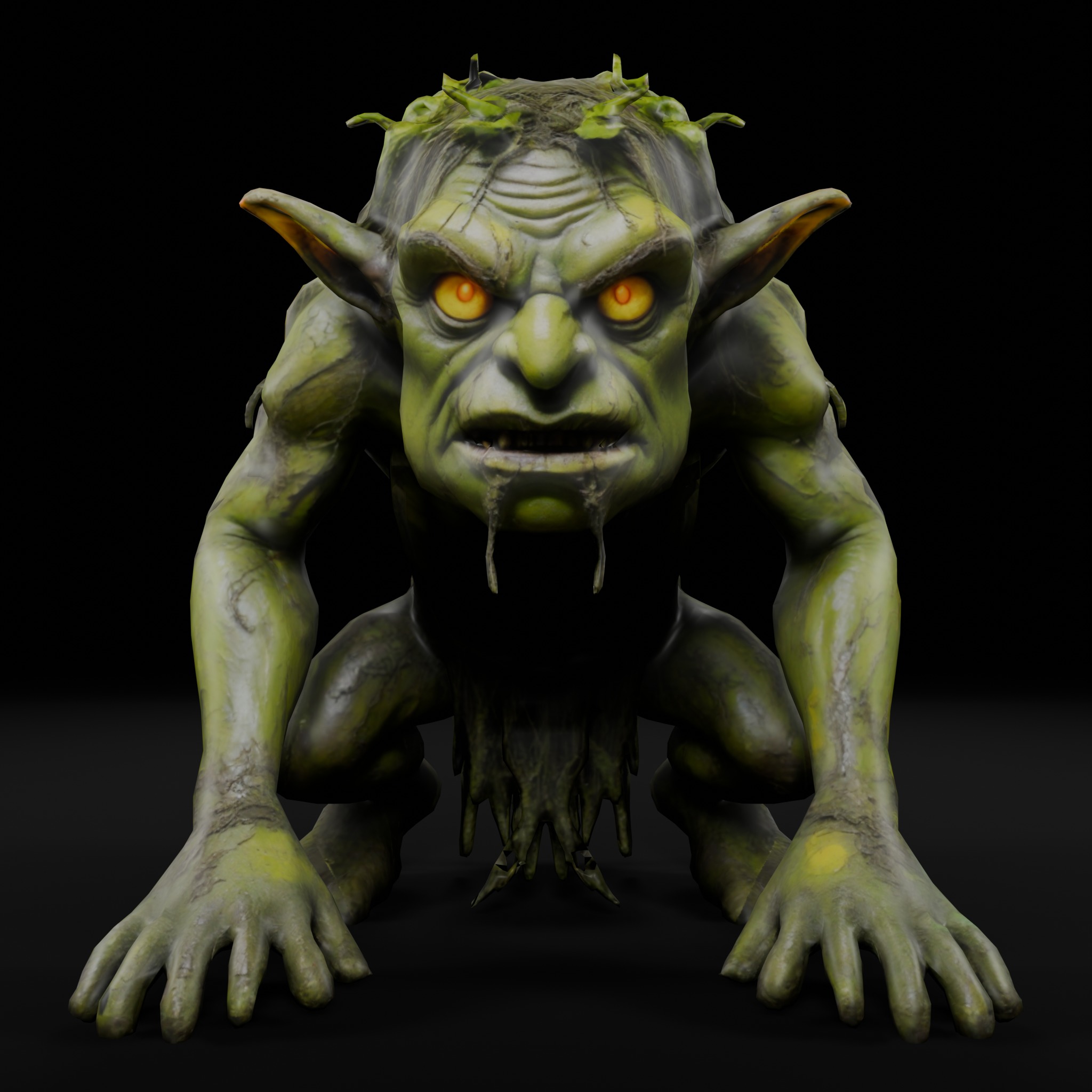 Swamp Troll - Game-Ready Fantasy 3D Creature Low-poly 3D model_3