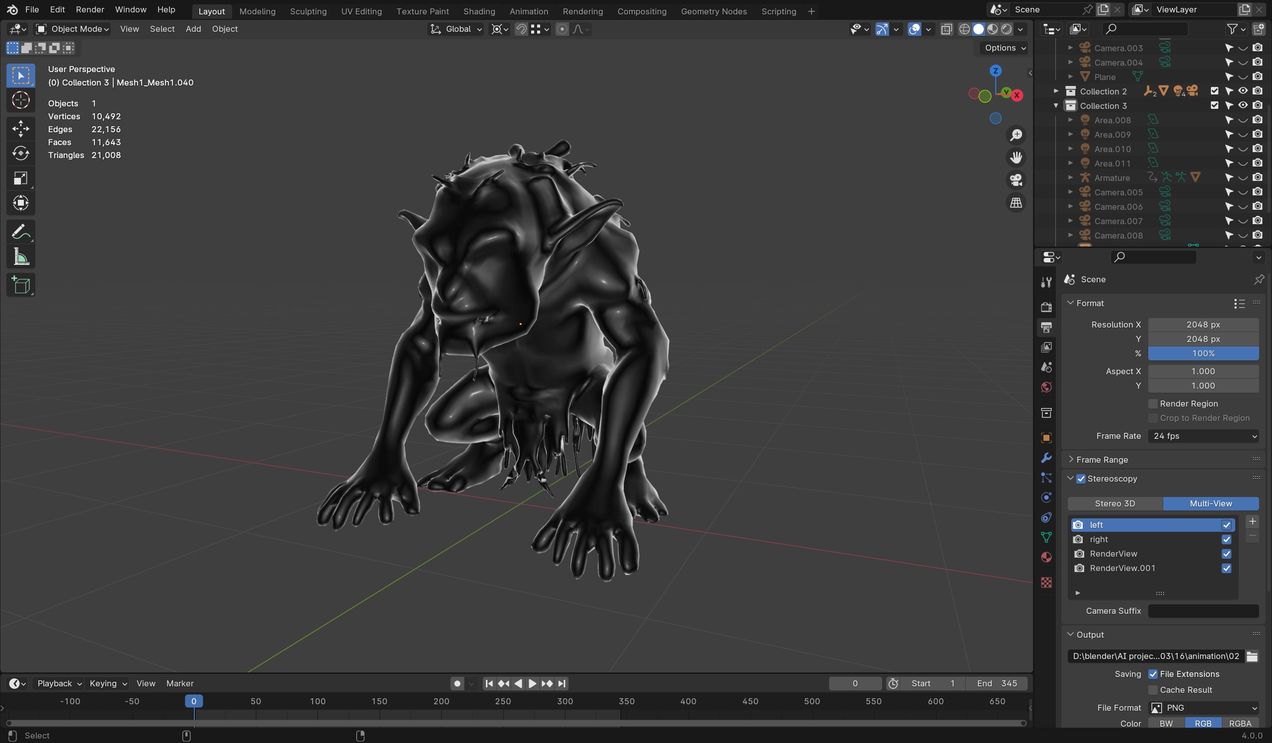 Swamp Troll - Game-Ready Fantasy 3D Creature Low-poly 3D model_8