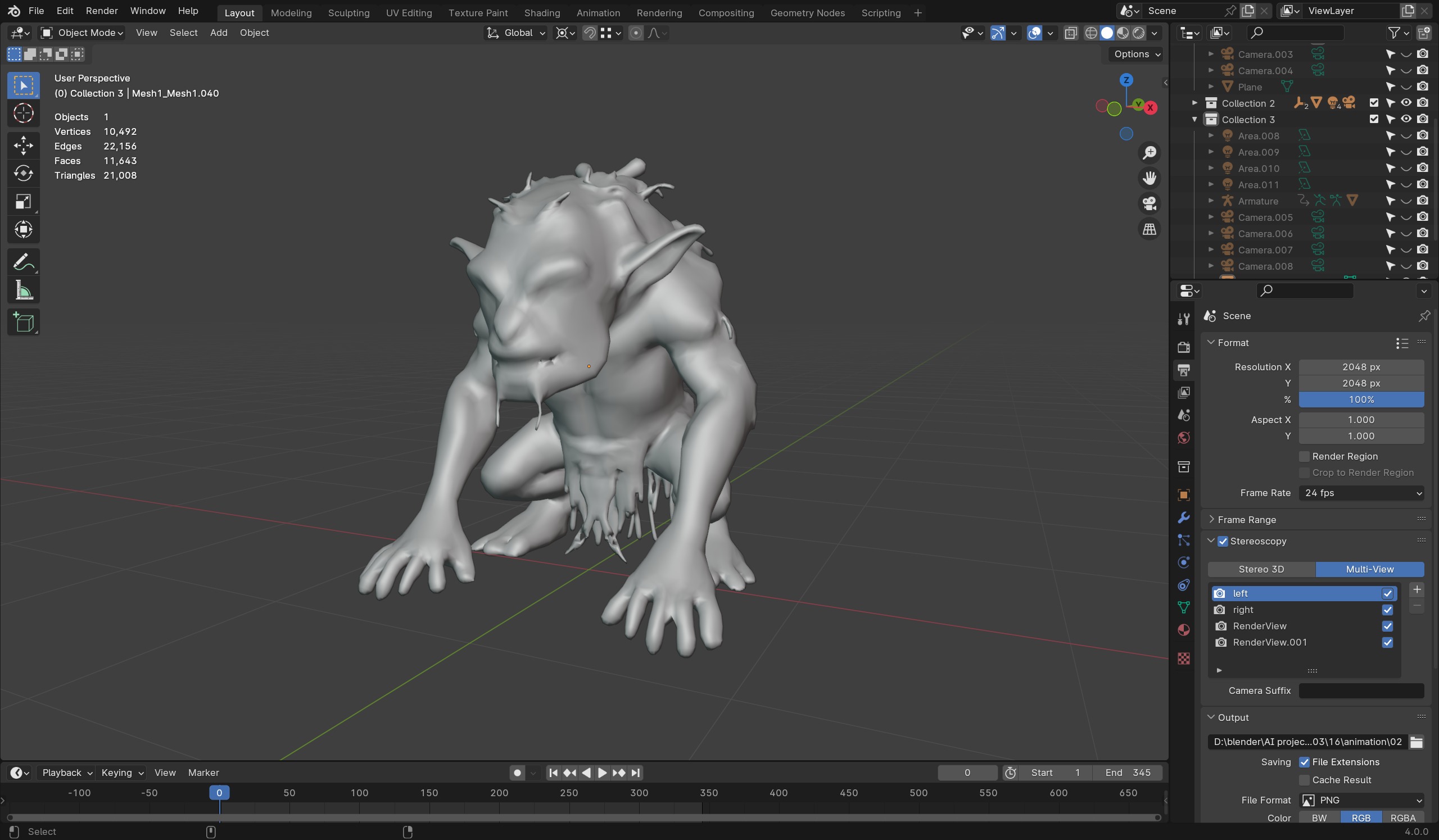 Swamp Troll - Game-Ready Fantasy 3D Creature Low-poly 3D model_6
