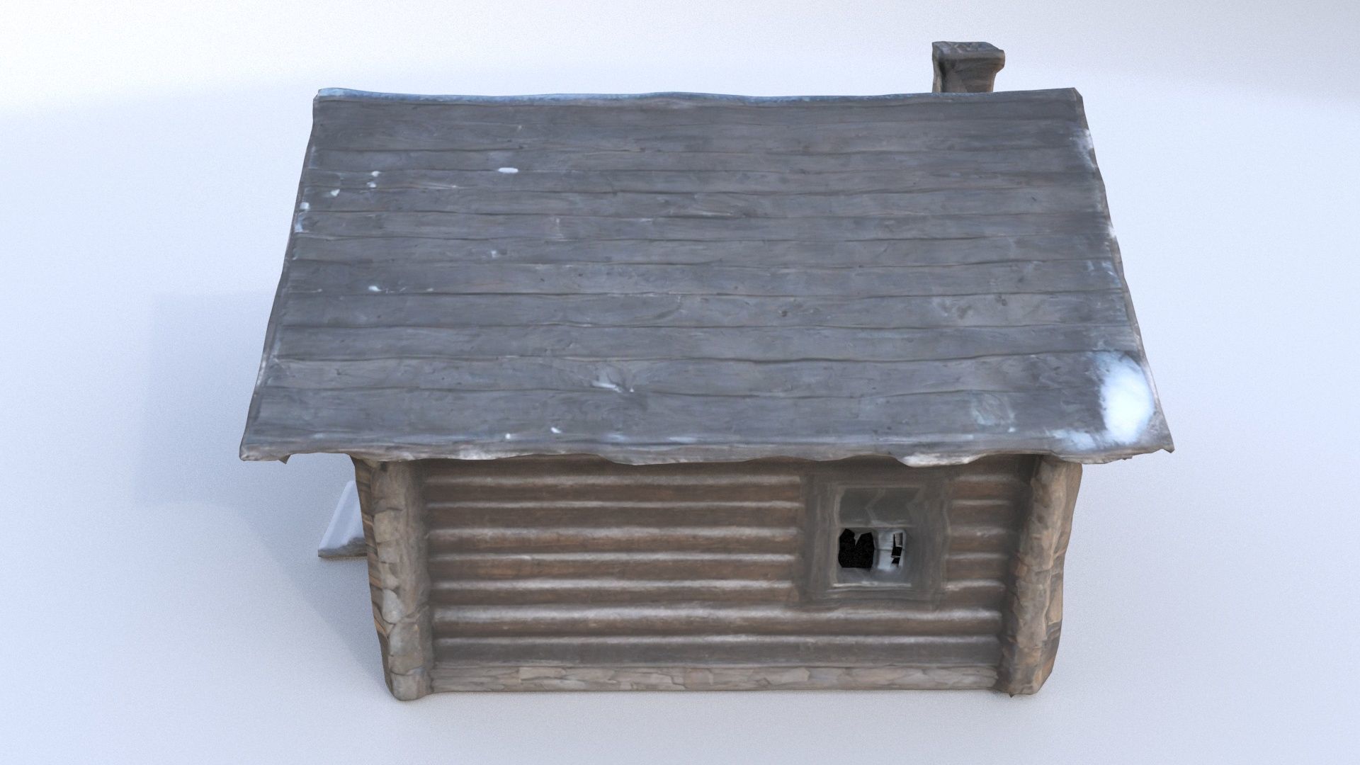 cottage canadian winter 3D model_2