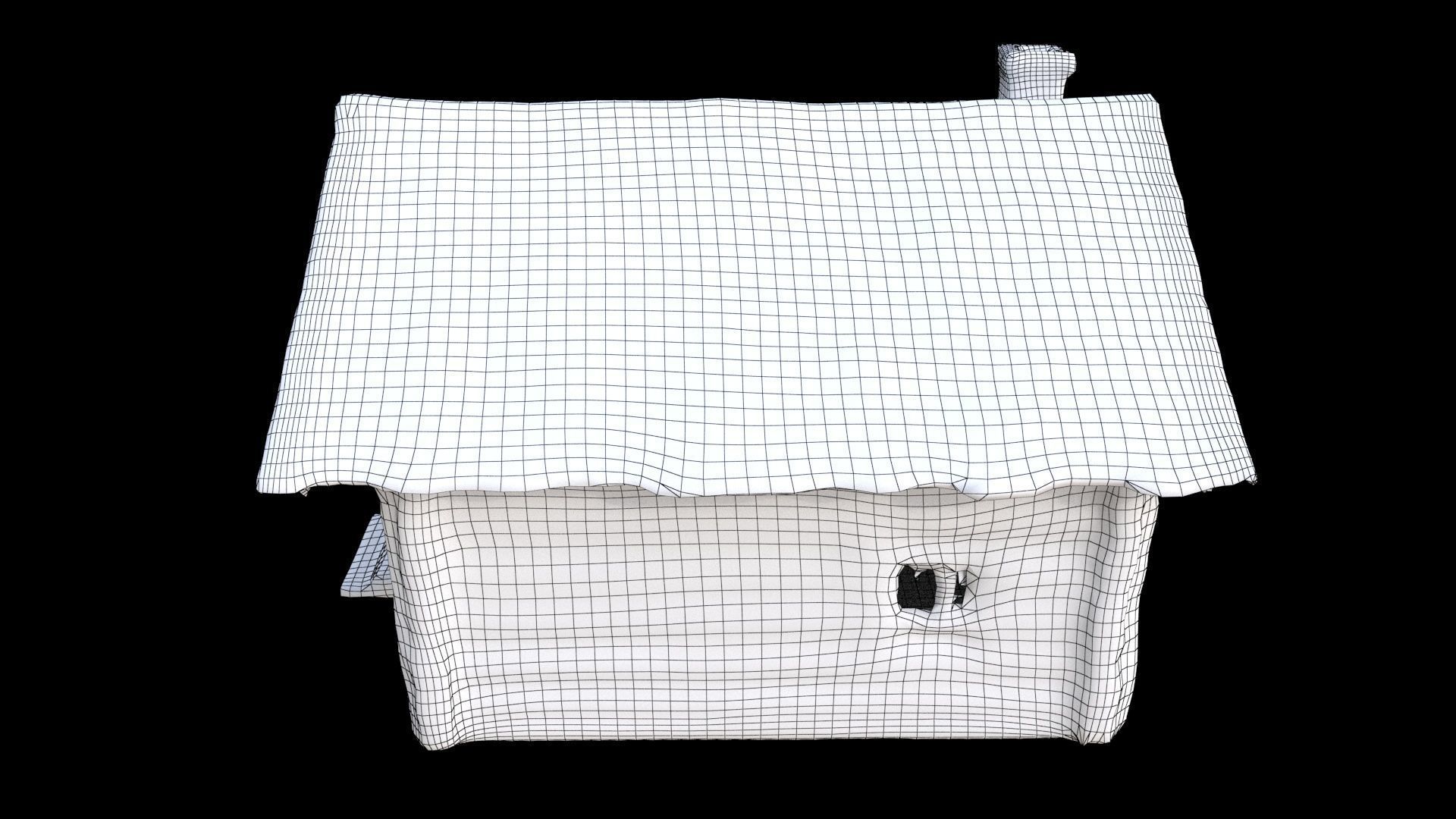 cottage canadian winter 3D model_7