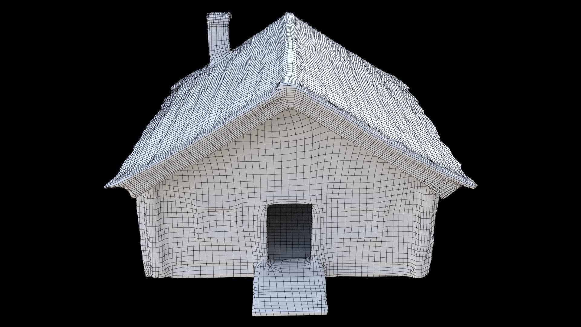 cottage canadian winter 3D model_6