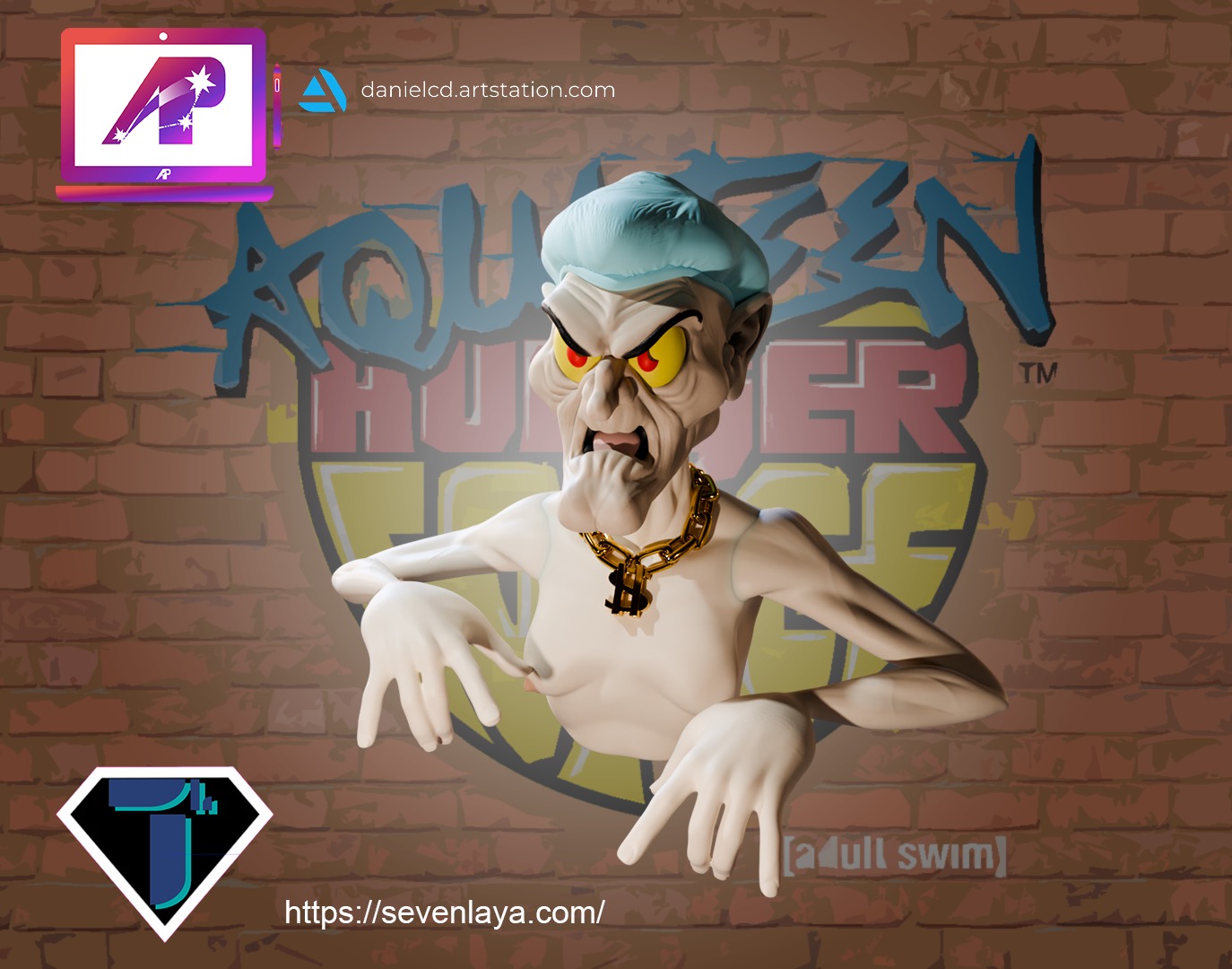 AquaTeen Little Brittle and Vampire form 3D print model_3