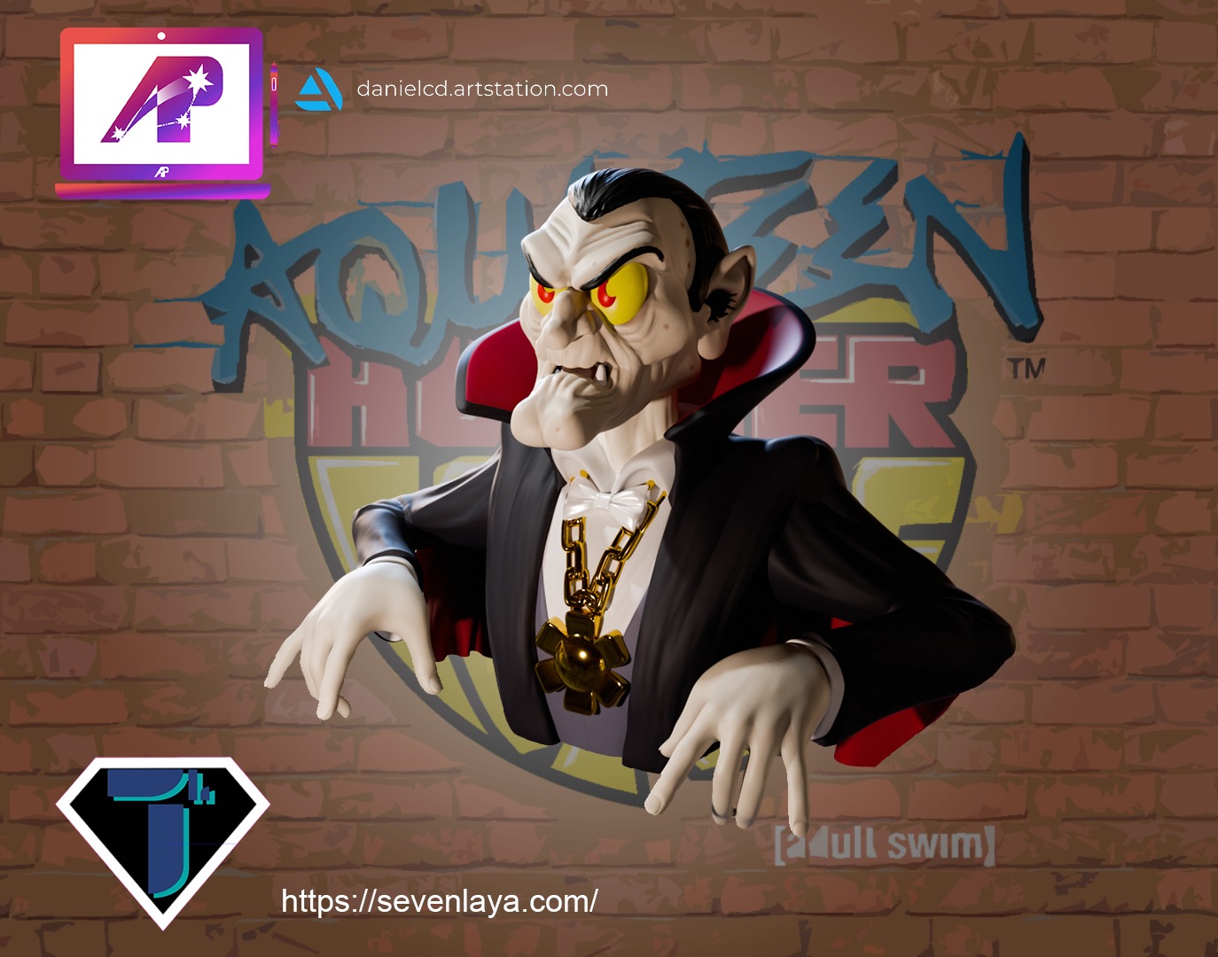 AquaTeen Little Brittle and Vampire form 3D print model_1