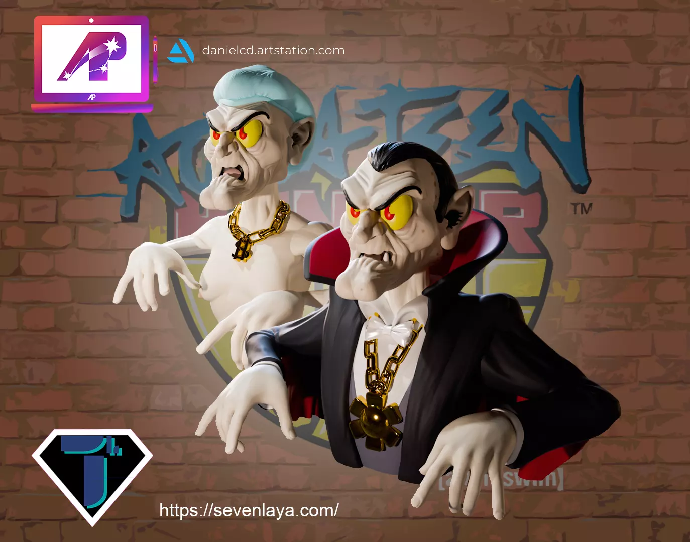 AquaTeen Little Brittle and Vampire form 3D print model_0