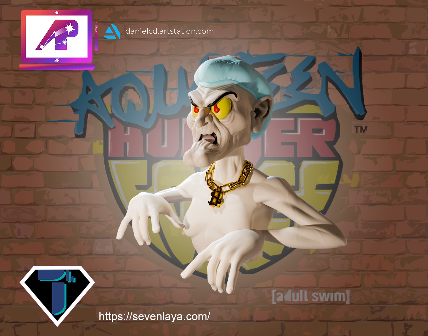 AquaTeen Little Brittle and Vampire form 3D print model_2