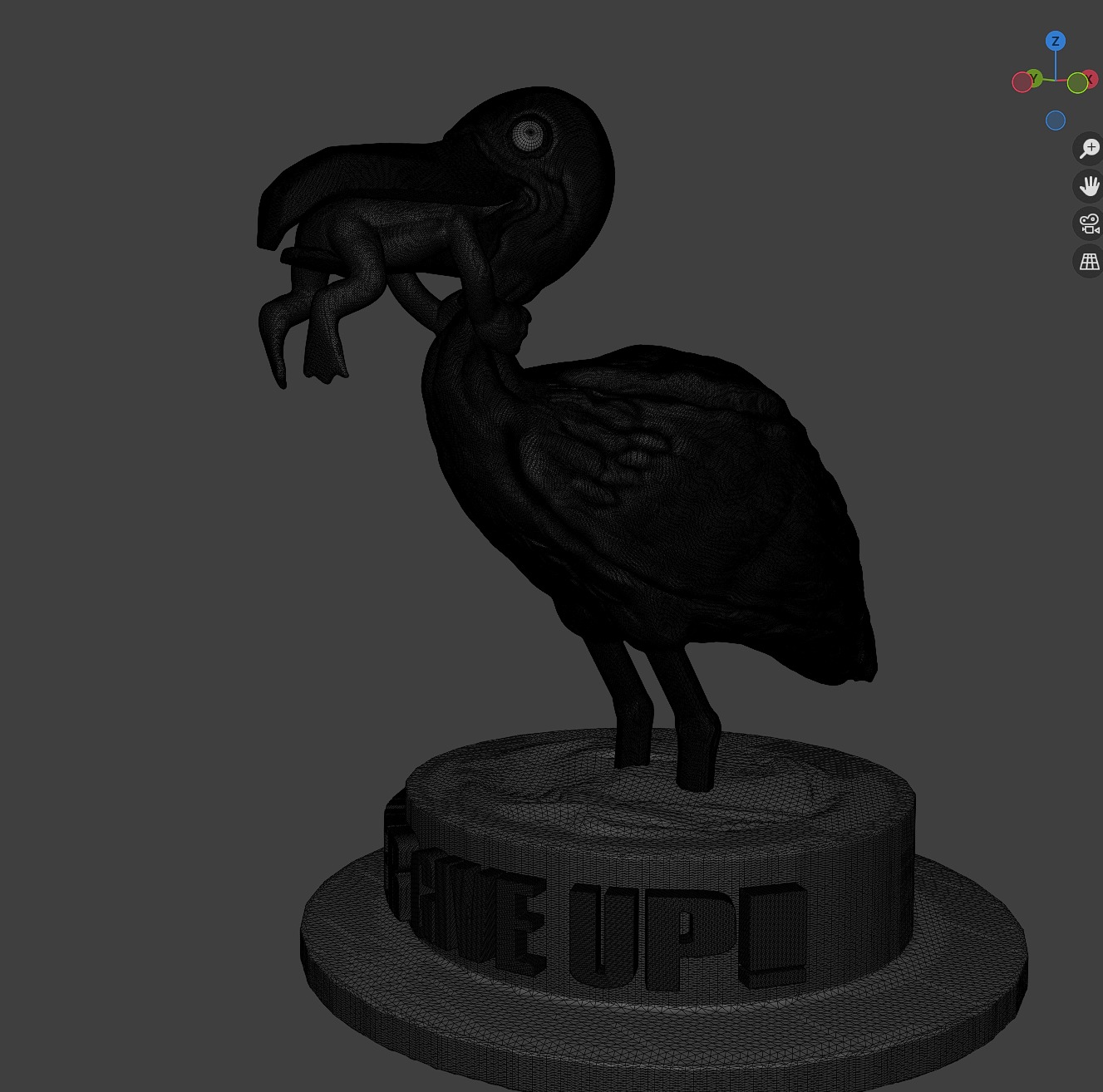 NEVER GIVE UP ART TOAD AND BIRD 3D model_3