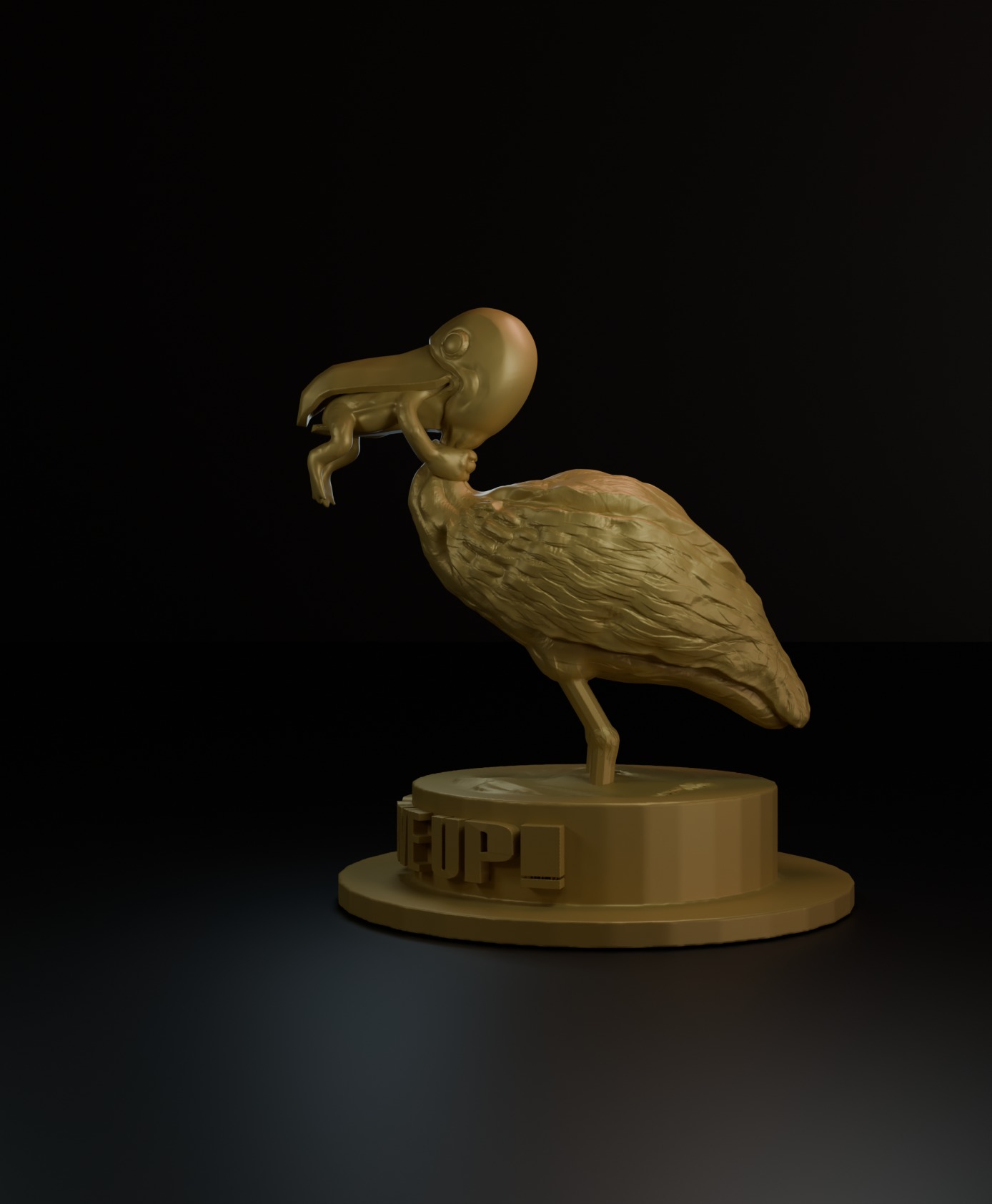 NEVER GIVE UP ART TOAD AND BIRD 3D model_6