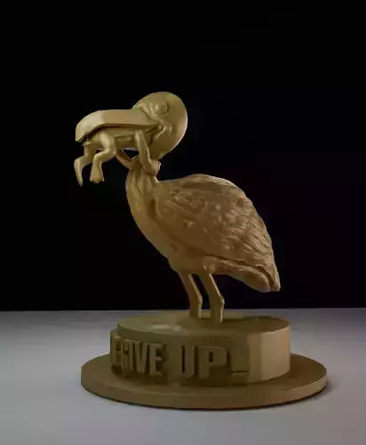 NEVER GIVE UP ART TOAD AND BIRD 3D model NEVER GIVE UP ART TOAD AND BIRD 3D model