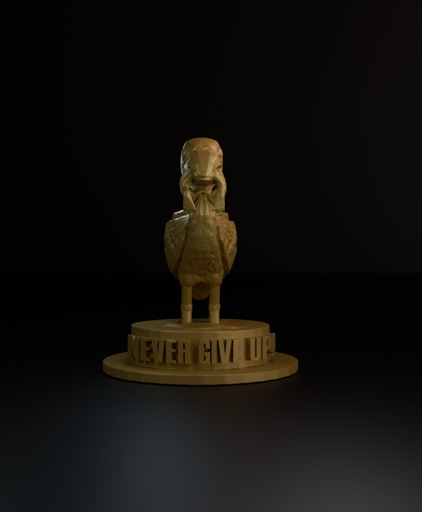 NEVER GIVE UP ART TOAD AND BIRD 3D model_7