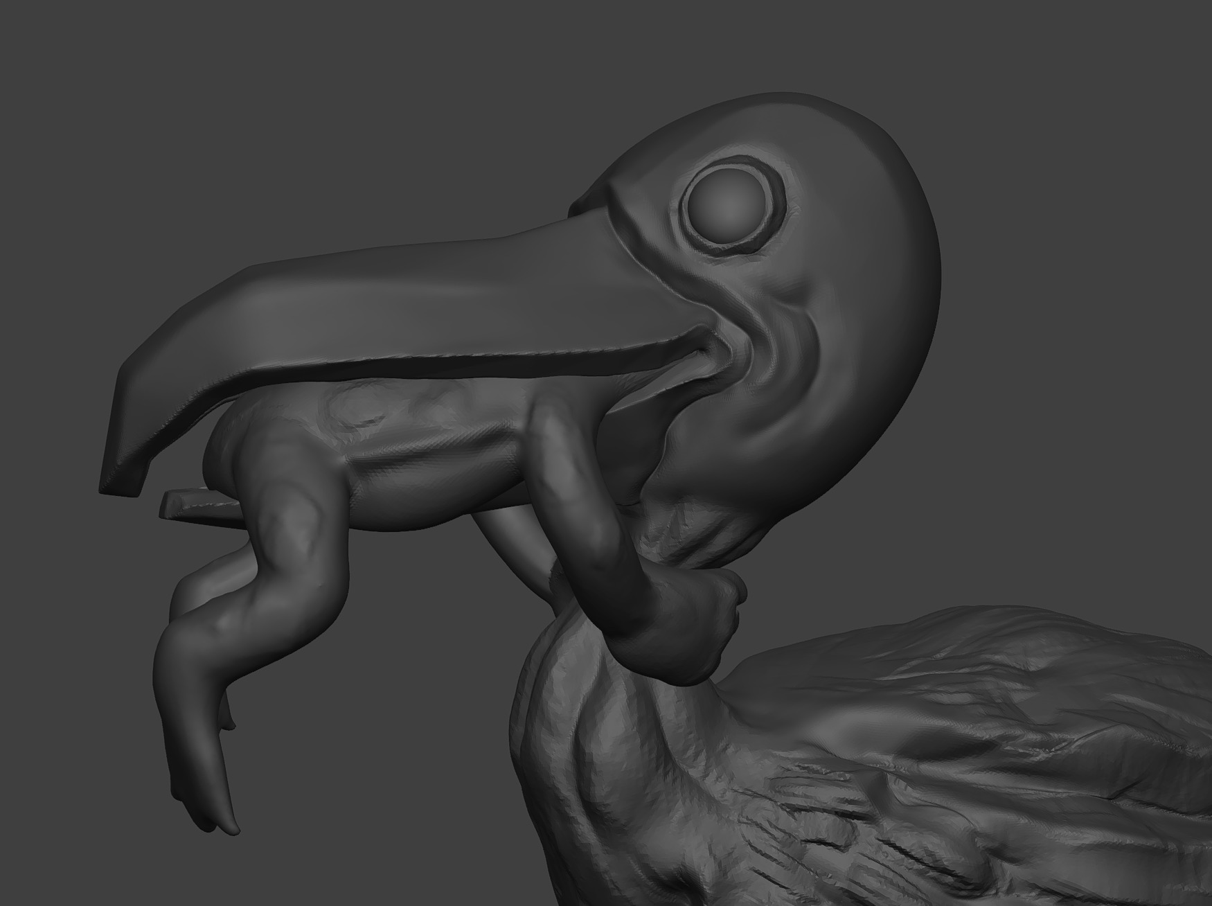 NEVER GIVE UP ART TOAD AND BIRD 3D model_9