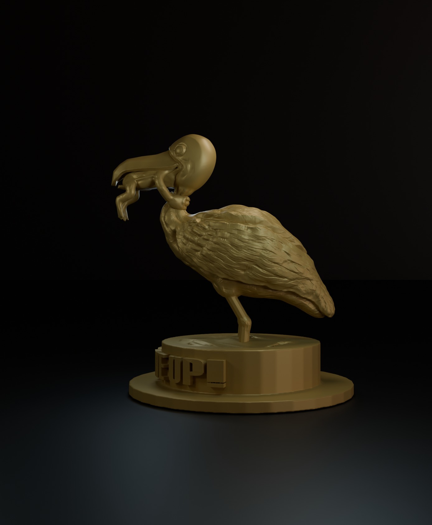 NEVER GIVE UP ART TOAD AND BIRD 3D model_1