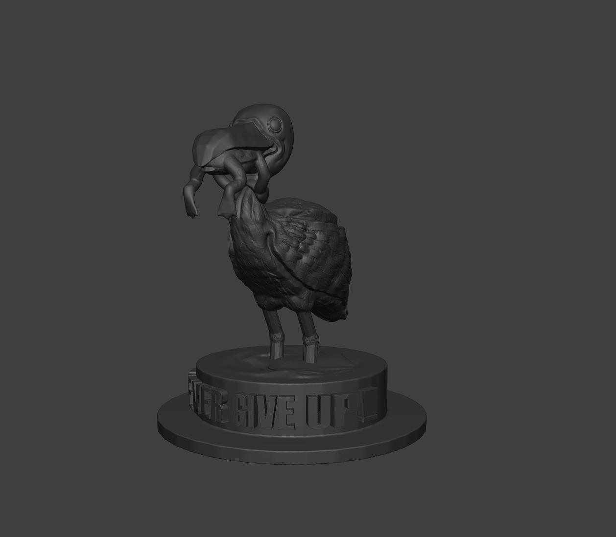 NEVER GIVE UP ART TOAD AND BIRD 3D model_2