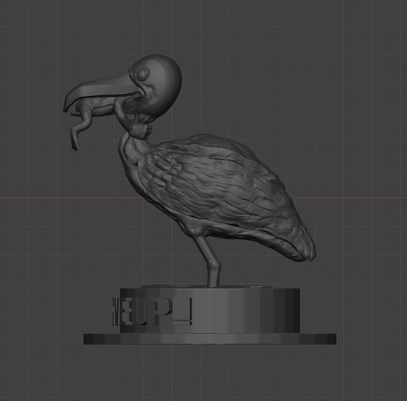 NEVER GIVE UP ART TOAD AND BIRD 3D model_8