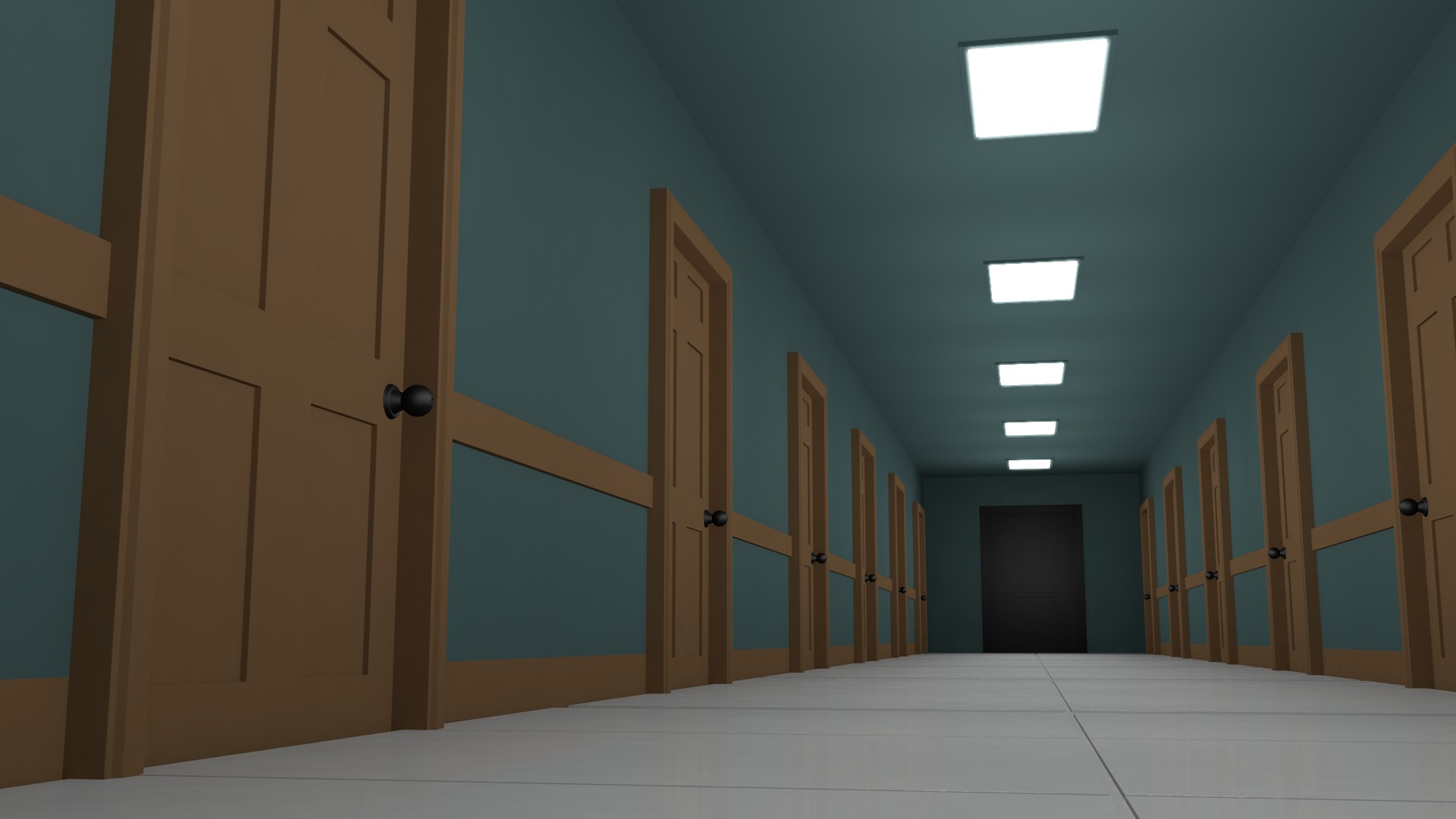 Hotel Corridor Low-poly 3D model_3