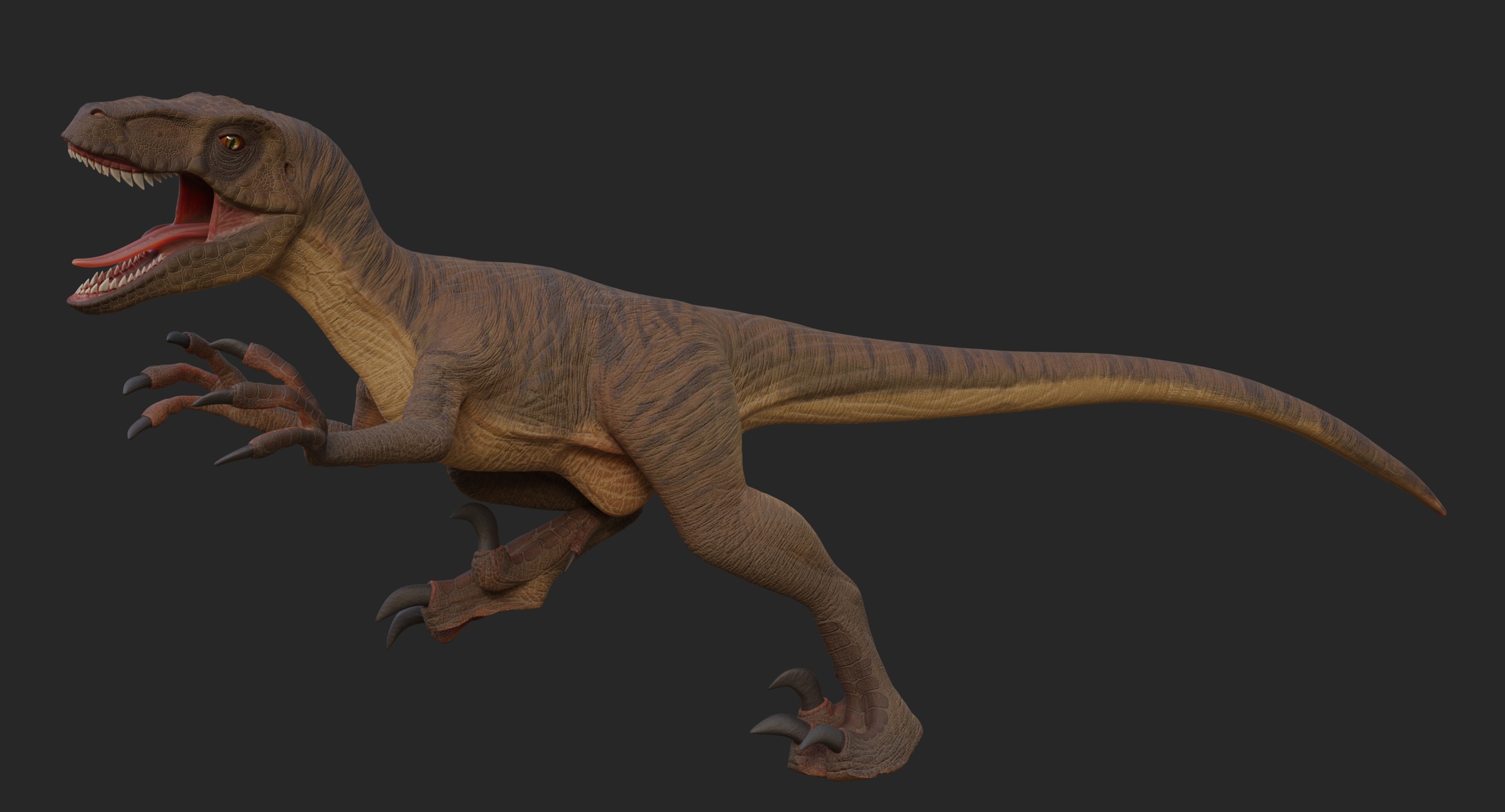 Velociraptor Low-poly 3D model_1