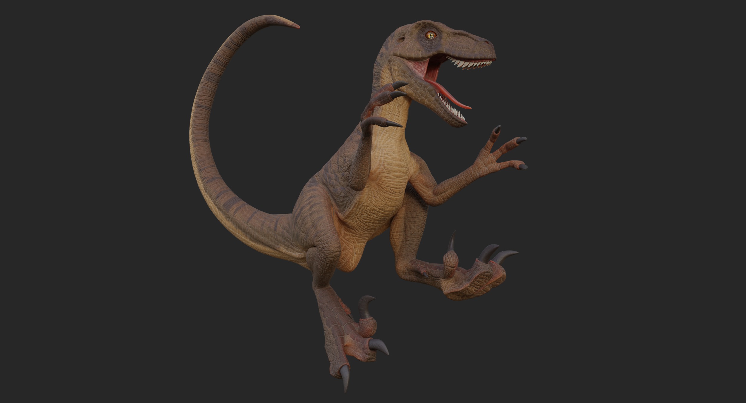 Velociraptor Low-poly 3D model_3
