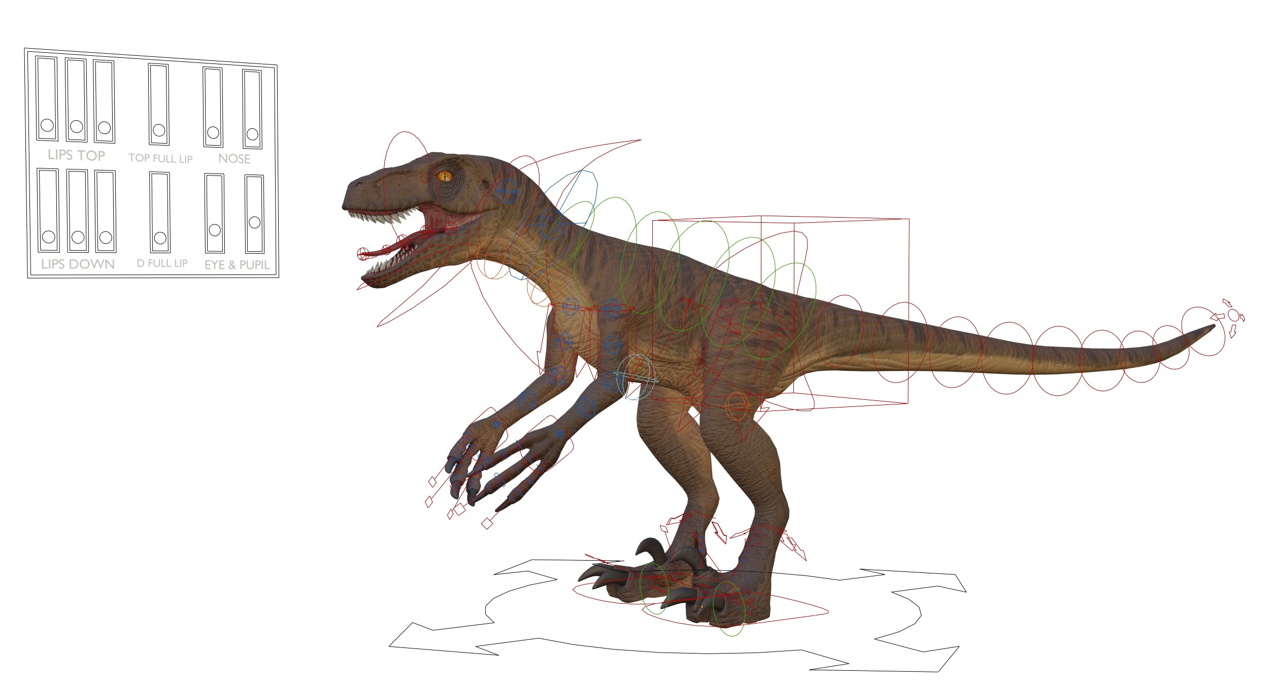 Velociraptor Low-poly 3D model_10