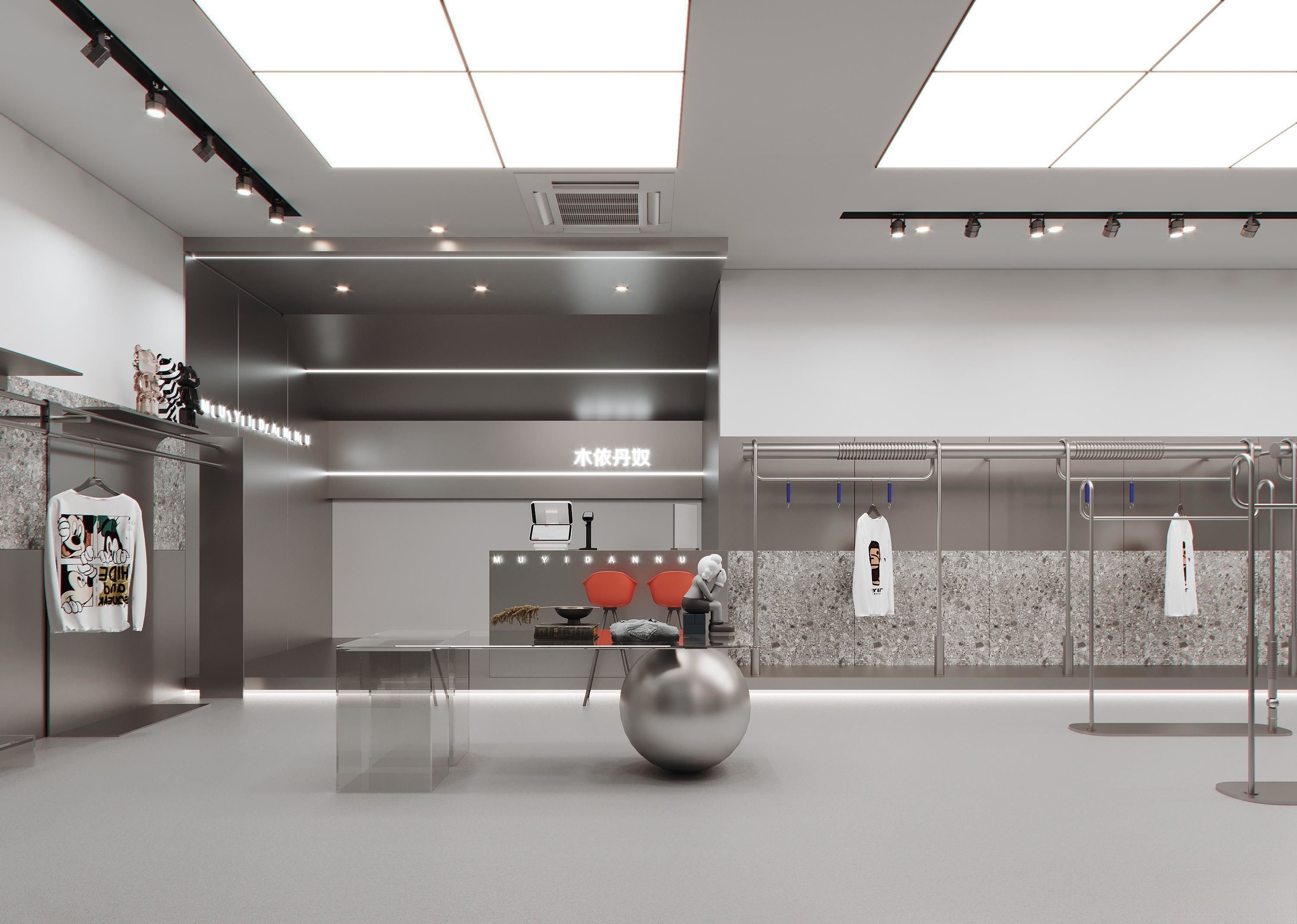 clothing store interior  3D model_1