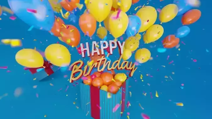 Happy Birthday Intro Animation 3D model