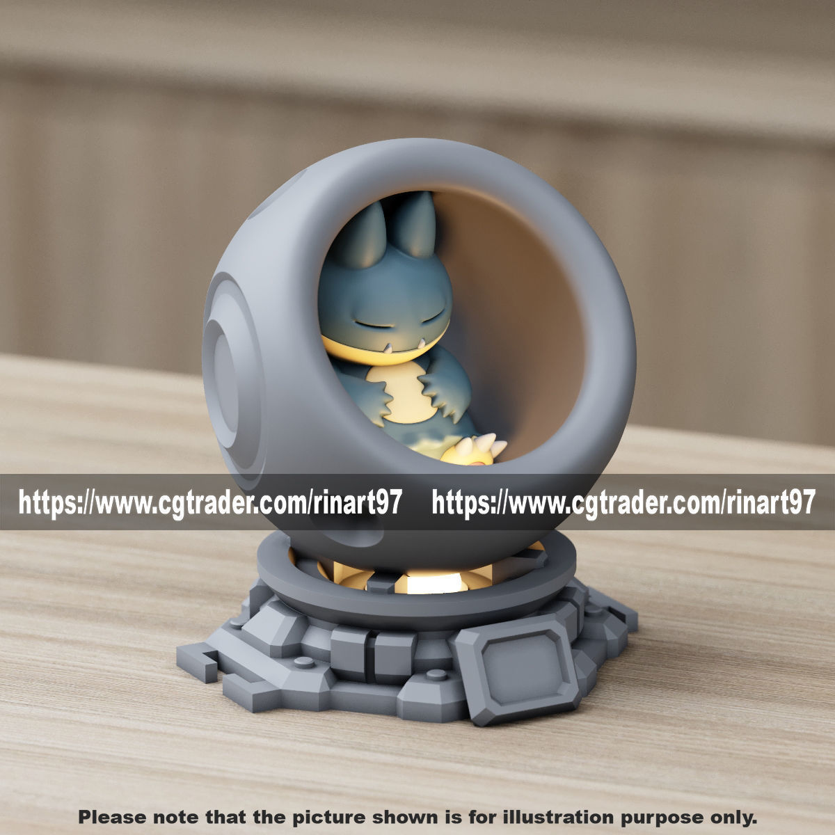 Munchlax in healing machine pods EASY PRINT NO SUPPORT 3D print model_8